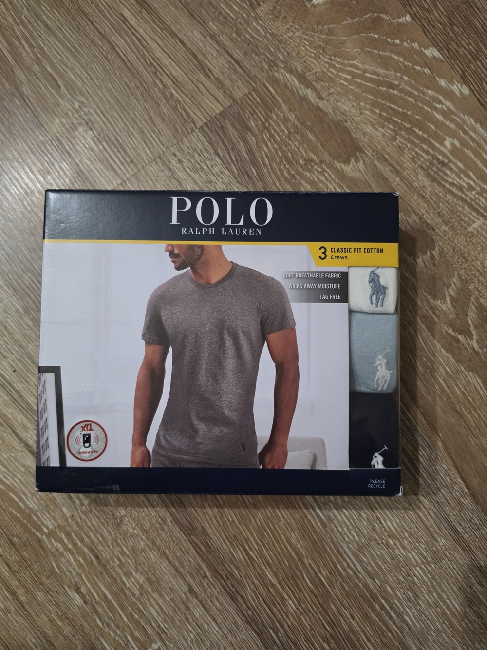 Polo Ralph Lauren 3-Pack Crewneck Tees in White, Light Blue, and Black